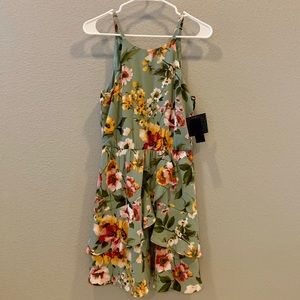 New Byer Cutaway Halter Double Ruffle Dress